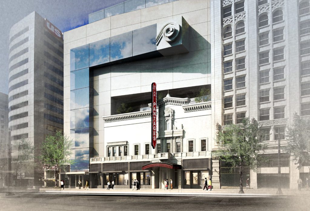 Save the Utah Pantages' vision for a restored Utah Theater. Rendering by Bowen Studios.