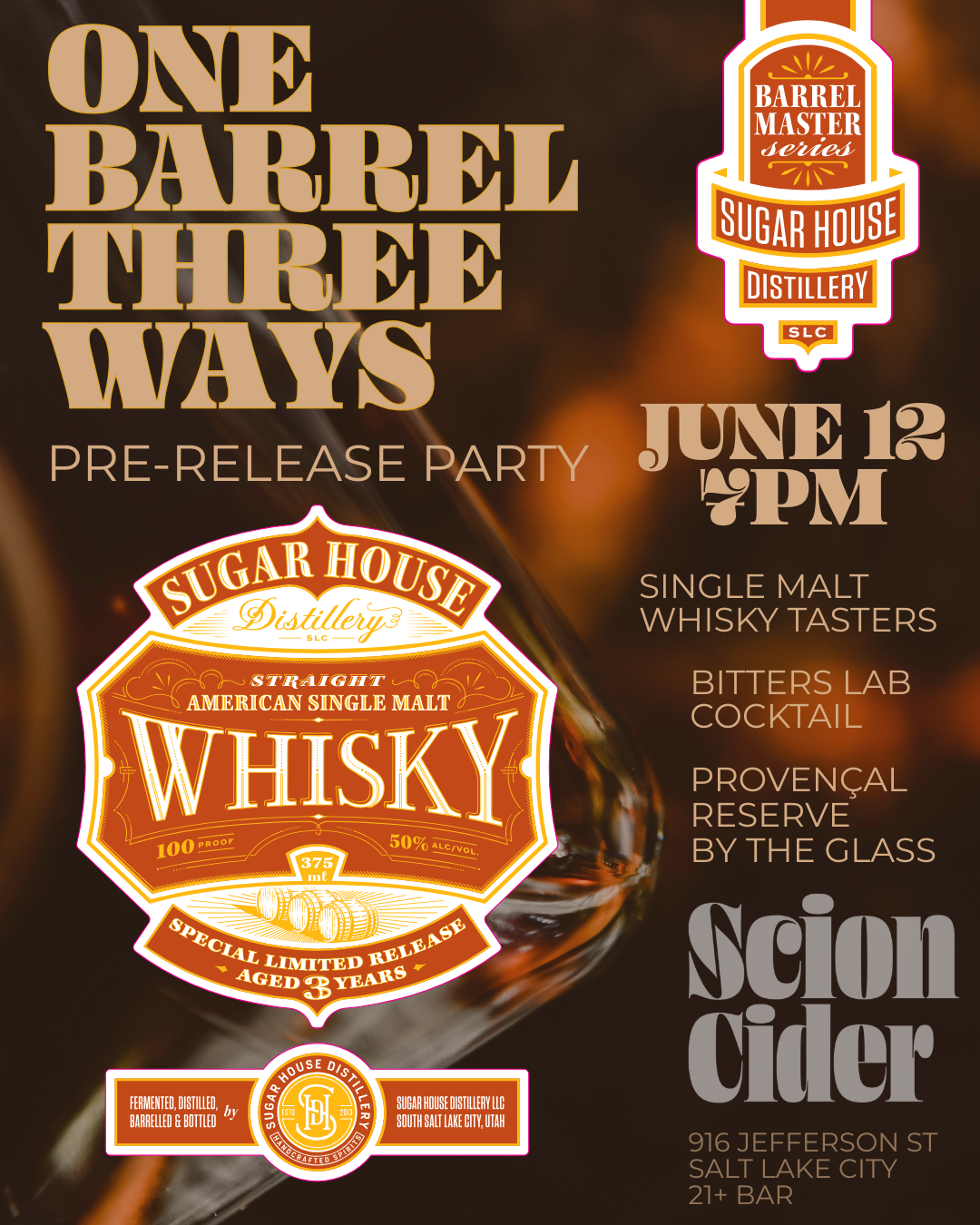 Sugar House Single Malt Whisky Pre-Release Party