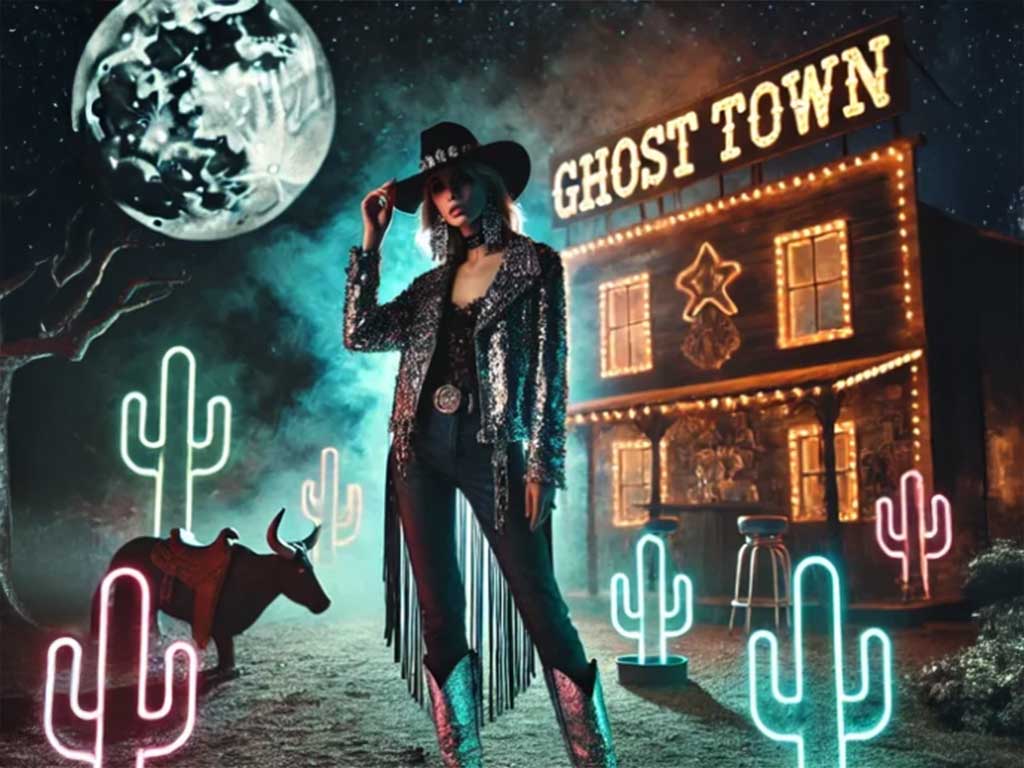 Enter Ghost Town—a ghostly Wild West where seduction meets high-style grit. Expect rhinestone rebels, haunted saloons, holographic haze, and outlaw opulence. This is no ordinary costume ball—it’s an immersive spectacle of high-fashion cowgirls, eerie neon vibes, and haunted Western mystique.
